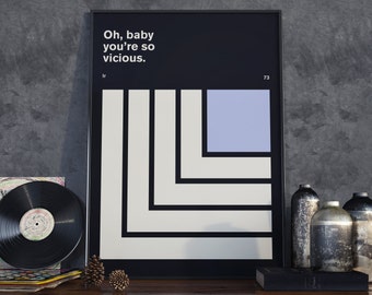Lou Reed Quote Poster Print, Minimal Art, Home Decor, Velvet Underground Art, Music Wall Art, Typography Print