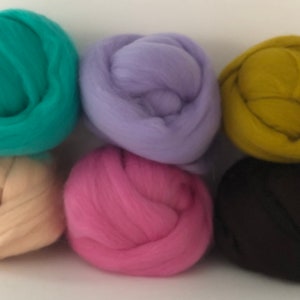 Merino Wool Felting, Felting Kit, Variety Wool Color Kit, Wet Felting, Needle, Felting,