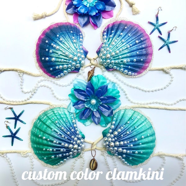 Mermaid Costume Top Custom Clamkini Mermaid Bra in Custom Color Custom Bra Size Eco Friendly Waterproof Shell Costume Matching Mermaid Tail