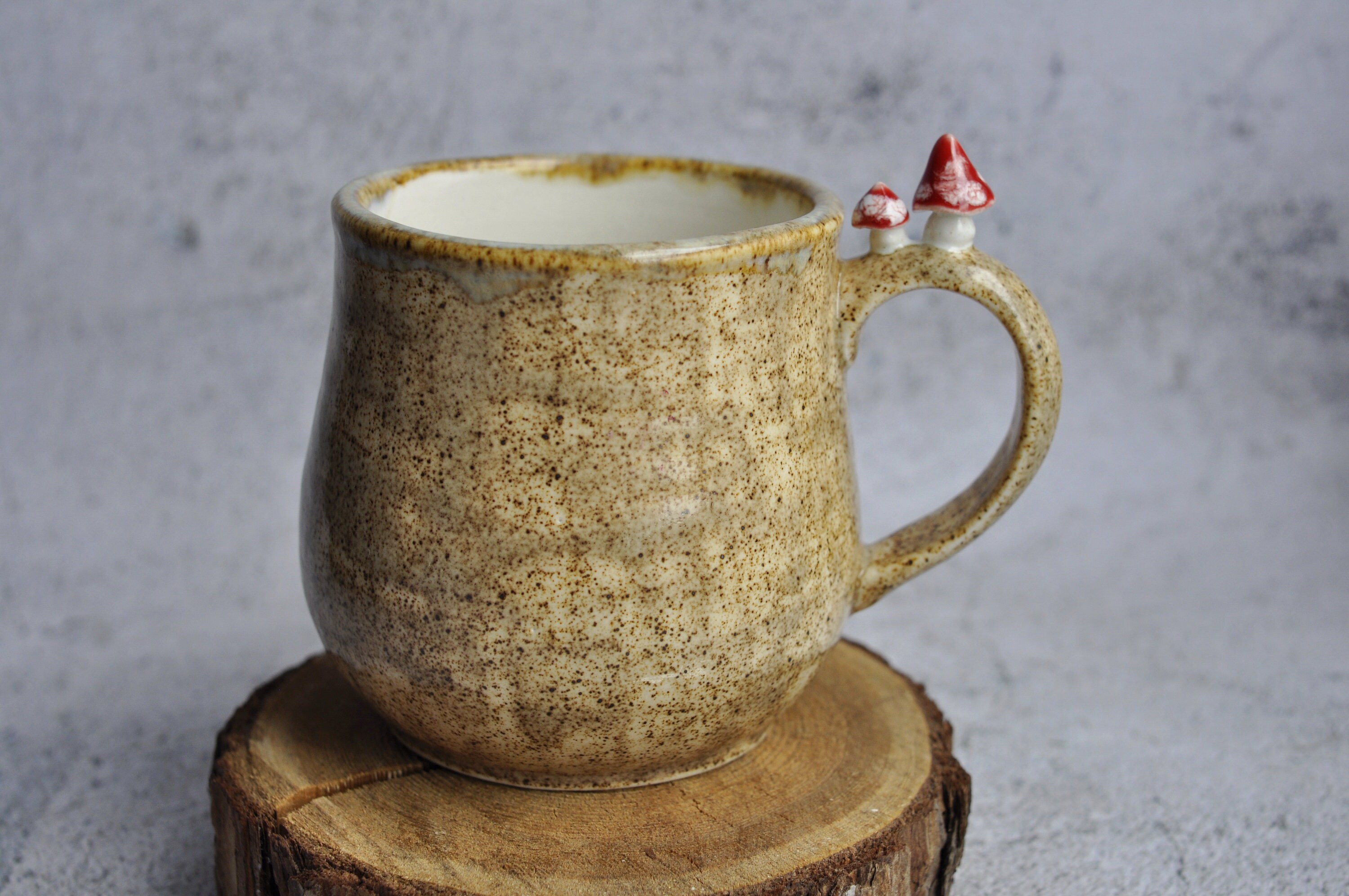 Mushroom mug ceramic amanita cappuccino cup 8 oz 250 ml Etsy