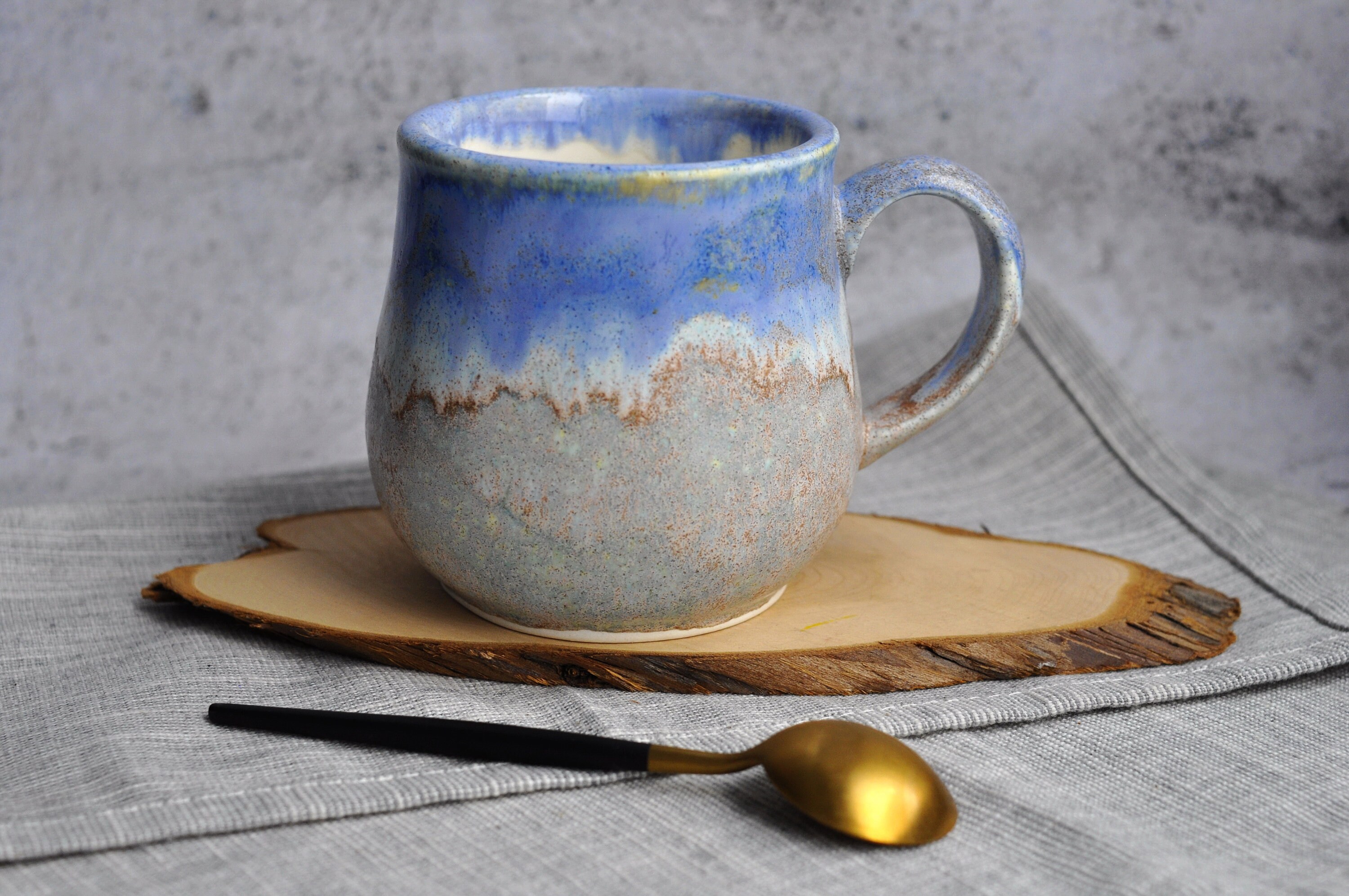 Cappuccino cup 8 oz 250 ml drip glaze pottery mug for Etsy