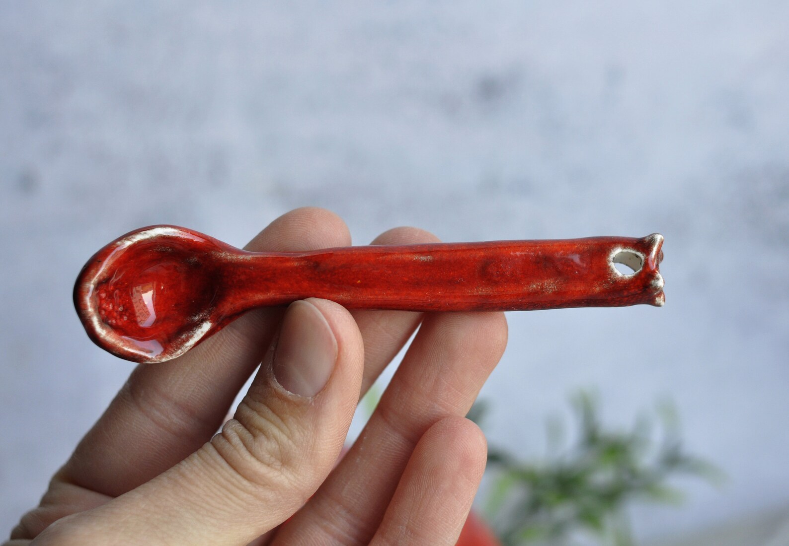 Sugar bowl with lid & spoon red pomegranate ceramic handmade Etsy