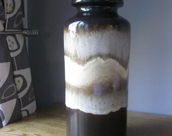 Vintage West German Scheurich 517-30 Flat Lava Vase