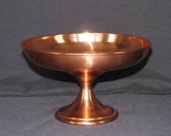 Vintage 1970s Coppercraft Guild Copper Pedestal Candy Dish Compote