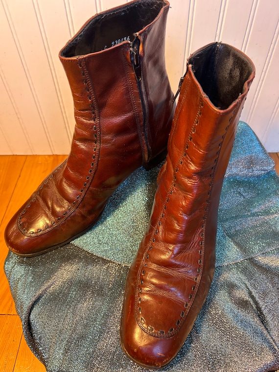 Vintage Florsheim Men’s Leather Disco Boots, 70’s… - image 3