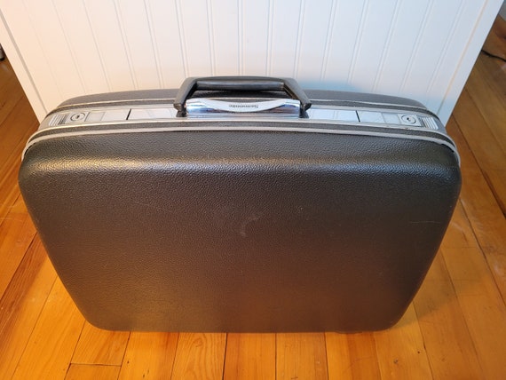 Vintage Samsonite Suitcase,Smoke/Navy Blue Suitca… - image 4