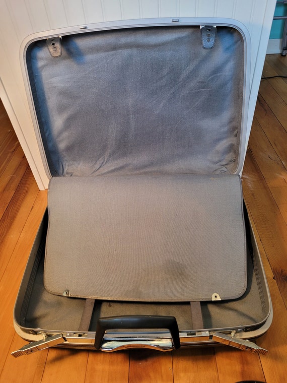 Vintage Samsonite Suitcase,Smoke/Navy Blue Suitca… - image 5