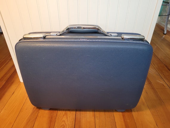 Vintage American Tourister Tiarra Blue Suitcase, … - image 1