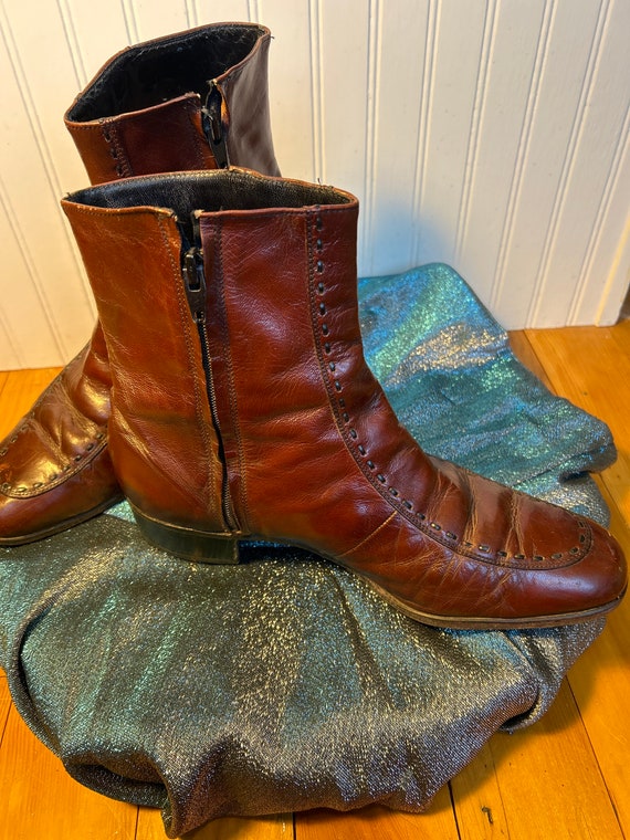 Vintage Florsheim Men’s Leather Disco Boots, 70’s… - image 4