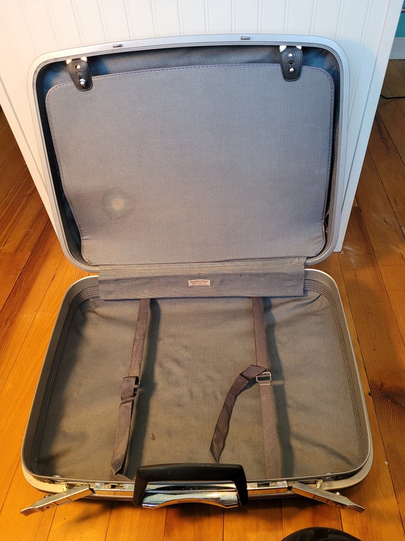 Vintage Samsonite Suitcase,Smoke/Navy Blue Suitca… - image 6