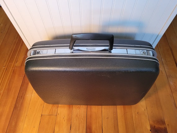 Vintage Samsonite Suitcase,Smoke/Navy Blue Suitca… - image 2