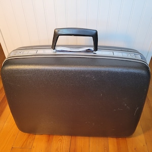Vintage Samsonite Suitcase,Smoke/Navy Blue Suitcase, Vintage Samsonite, Samsonite Silhouette, Vintage Luggage, Traincase, retro travel