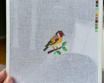 Western Tanager Bird 18-Mesh Needlepoint Canvas