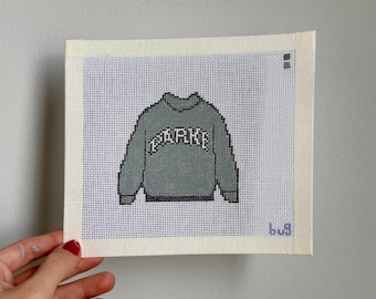 Gray Mockneck Needlepoint Canvas