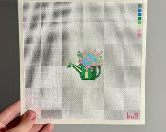 Flowering Pot 18-Mesh Needlepoint Canvas