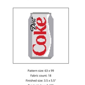 Diet Coke Digital Needlepoint Stitch Chart - Etsy