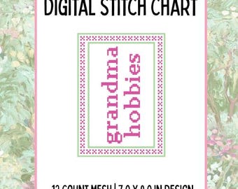 Grandma Hobbies Digital Needlepoint Canvas