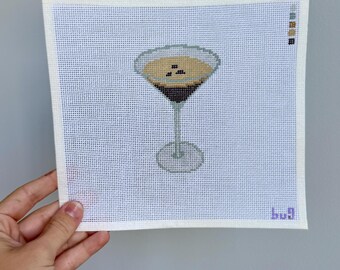 Lienzo para bordar Espresso Martini de 18 hilos.