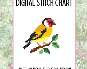 Bird Digital Needlepoint Canvas
