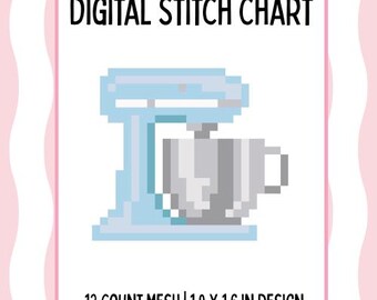 Blue Kitchen Aid Digital Needlepoint Canvas