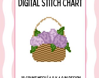 Purple Hydrangea Digital Needlepoint Canvas