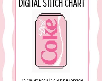 Pink Diet Coke Digital Needlepoint Stitch Chart