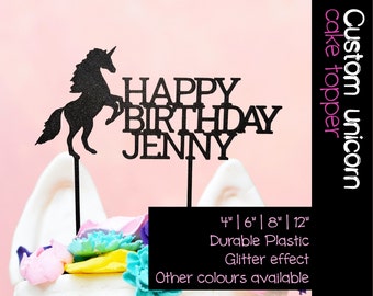 Personalized unicorn birthday cake topper custom celebration topper magical birthday cake decor custom cake topper unicorn themed birthday