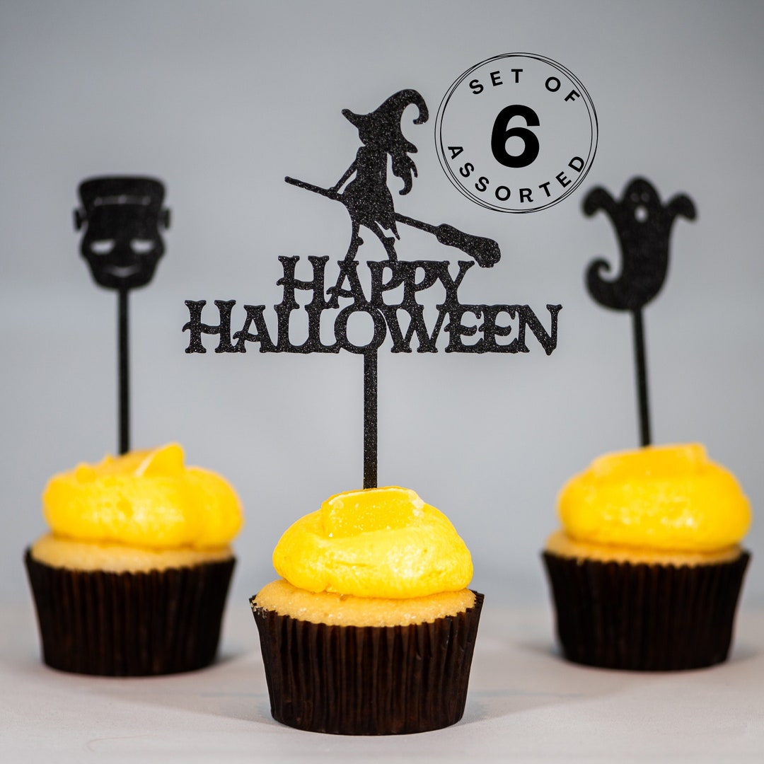 Halloween Cupcake Topper Set for Party Cupcake Pick Halloween Witch