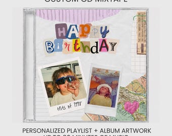 Mixtape de CD personalizado: Lista de reproducción personalizada + diseño de la carátula del álbum, hasta 80 minutos de música.