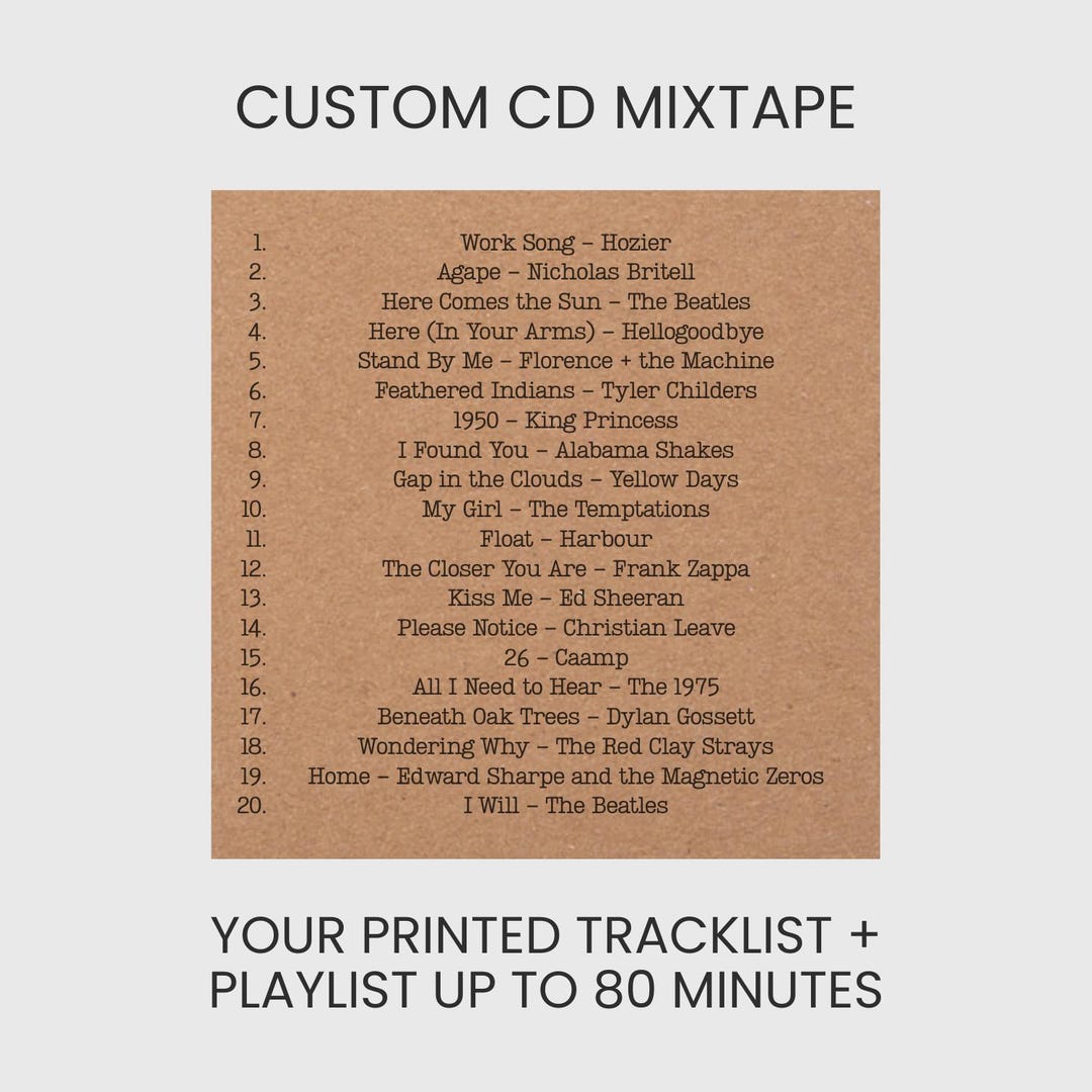 Custom CD Mixtape: Your Printed Tracklist + Personalized Playlist up to ...