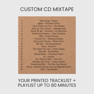 Custom CD Mixtape: Your Printed Tracklist + Personalized Playlist Up to 80 Minutes