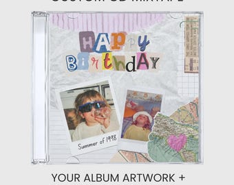 Mixtape en CD personalizado: Diseño de tu álbum + Lista de reproducción personalizada de hasta 80 minutos.