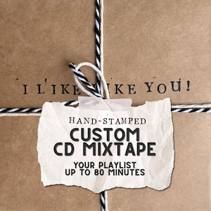 CD Mixtape personalizado con sello manual - Estuche a elección + CD con lista de reproducción personalizada - Mixtape de hasta 80 minutos - Regalo perfecto