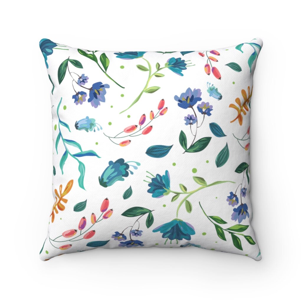 Flowers Decorative Pillows Aesthetic Throw Pillows With Etsy