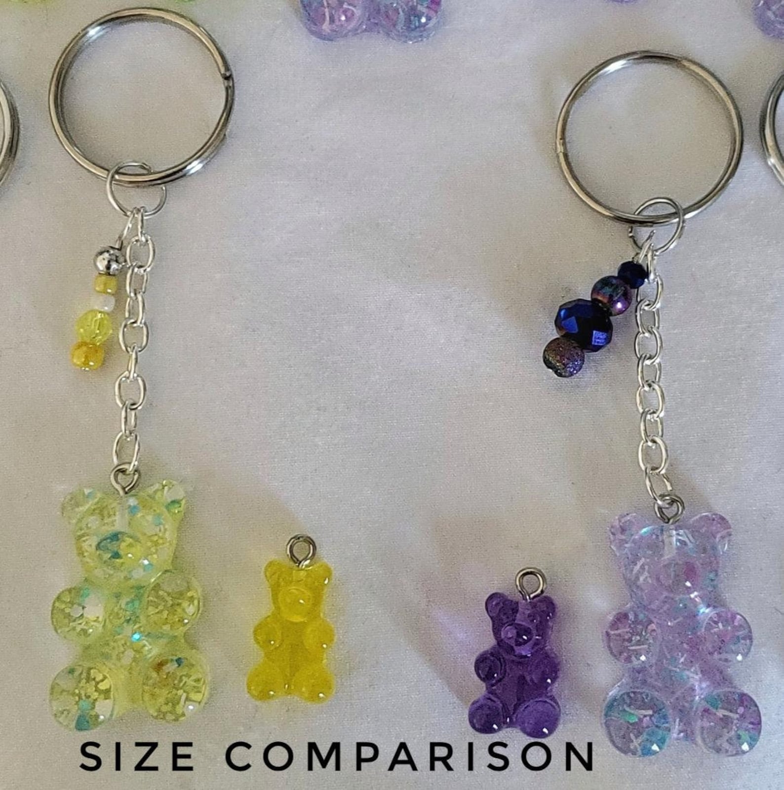 Sparkly Gummy Bear Keychain Cute Gummy Bear Keychain Candy Etsy