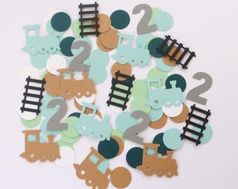 Chugga Chugga Two Two Confetti - Train Birthday Party - 2nd Birthday Decor - Train Party Decor - All Aboard - Choo Choo I'm Two -Baby Shower