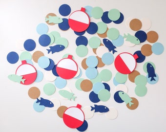 O-Fish-Ally One Confetti – Fishing First Birthday Party Decor – Ofishally One Decorations – Reeling In The Big One - Ahoy It's a Boy