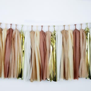 Classic Camel Tassel Garland - Tan Gold Decoration - Wedding - Nursery - Shower - Bachelorette - Bear Shower - Baby Brewing - Neutrals