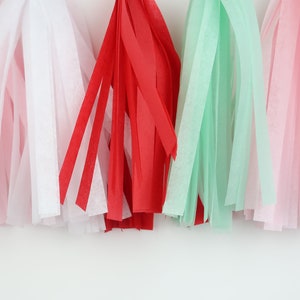 Christmas Mini Tissue Paper Tassel Garland High Chair Banner Oh What Fun Holiday First birthday Winter birthday Merry Baby image 3