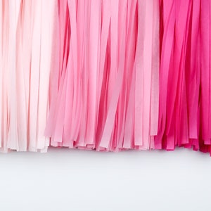 Pink Ombre Tassel Garland Banner Pink Birthday Pink Nursery Bachelorette Party Baby girl Baby shower High Chair image 2