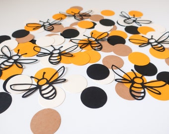 Honey Pot Confetti - Bee Confetti - First Bee Day - What Will It Bee - Happy Bee Day - Mommy To Bee - Sweet As Can Bee - Mustard Black