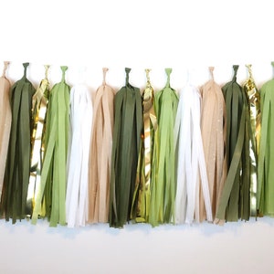 Olive Sage Tassel Garland - Greenery - Bachelorette  - Baby Shower - Birthday Party - Cactus - Eucalyptus