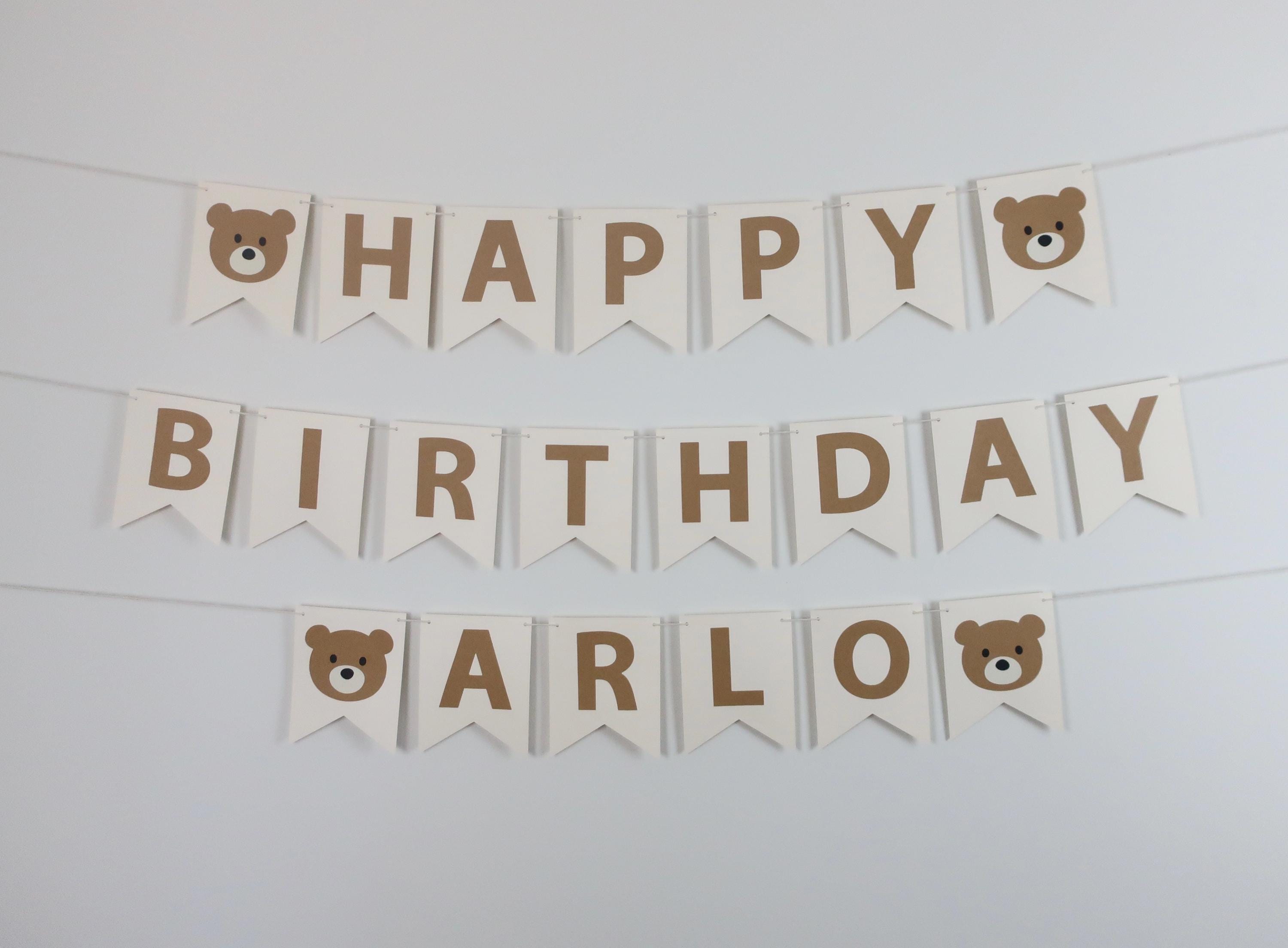 Teddy Bear Birthday Banner – Beary First Birthday - Custom Name Beary ...