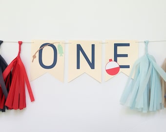 The Big One Fish Party High Chair Banner - O-Fish-Ally One High Chair Banner - Fishing Birthday - Gone Fishin - Reeling In The Big One