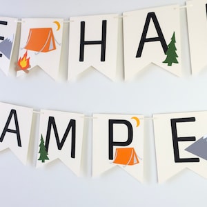 Little Explorer Banner Happy Camper Camp Party First Birthday Campfire Adventure Awaits Woodland One Happy Camper Camp Custom image 8