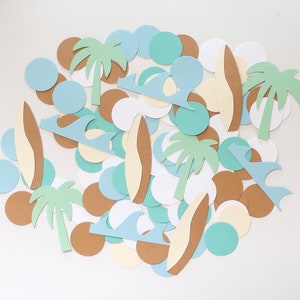Muted Surf Confetti – The Big One Surf Birthday – Twobular Party – Retro Surf’s Up – Beach Baby Shower – First Wave – Surfer Party Decor