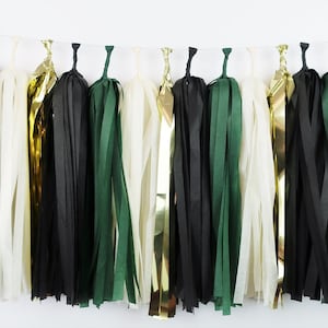 Wild Forest Tassel Garland - Eucalyptus - Green Hunter Black Gold - Wild One - Young Wild Three  - Baby Shower - Safari
