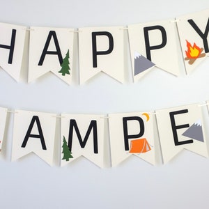 Little Explorer Banner Happy Camper Camp Party First Birthday Campfire Adventure Awaits Woodland One Happy Camper Camp Custom image 7