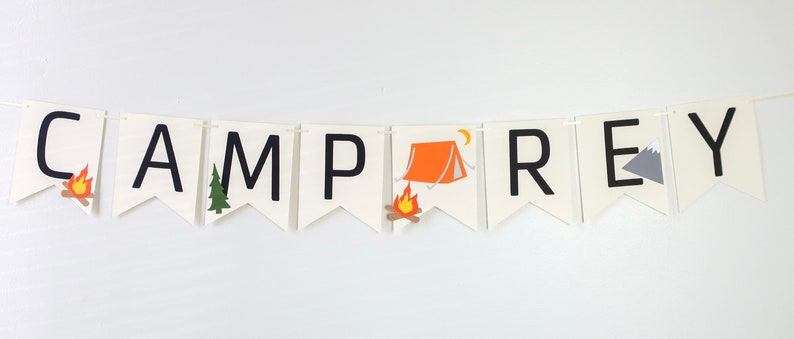 Little Explorer Banner Happy Camper Camp Party First Birthday Campfire Adventure Awaits Woodland One Happy Camper Camp Custom image 9