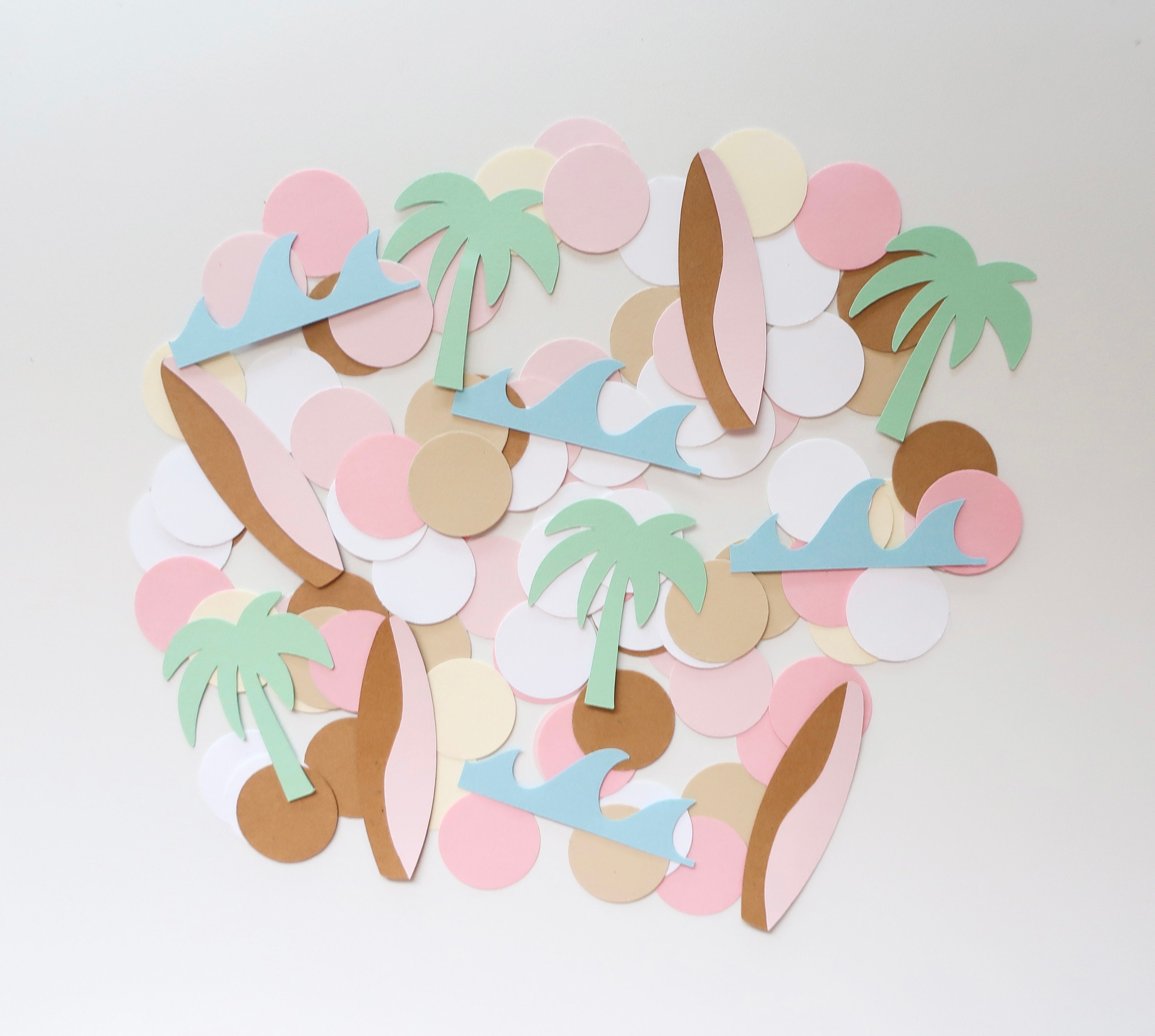 Retro Girl Surf Party Confetti Surfs Up Twobular Surfer Surfboard Boho Beach The Big One Baby Shower Birthday Girl Wave
